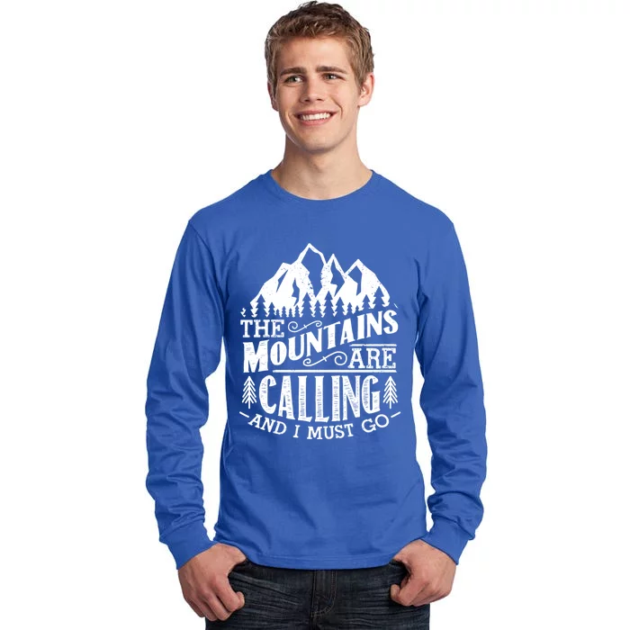 The Mountains Are Calling And I Must Go Vintage Gift Cute Gift Tall Long Sleeve T-Shirt