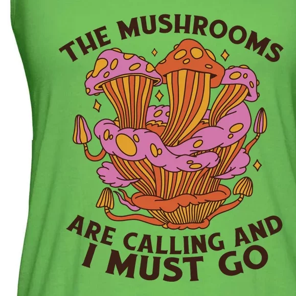 The Mushrooms Are Calling And I Must Go Funny Ladies Essential Flowy Tank