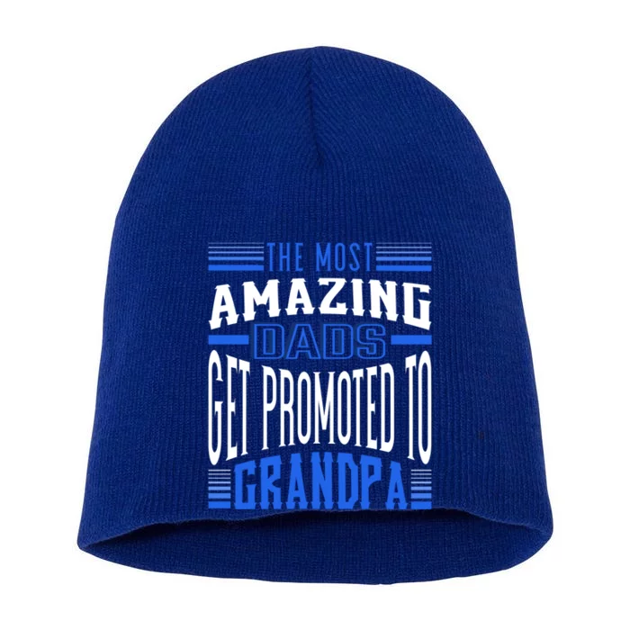 The Most Amazing Dads Get Promoted To Grandpa Gift Short Acrylic Beanie