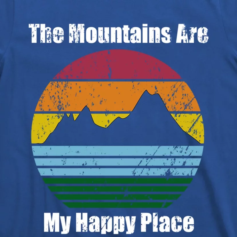 The Mountains Are My Happy Place Distressed Gift T-Shirt