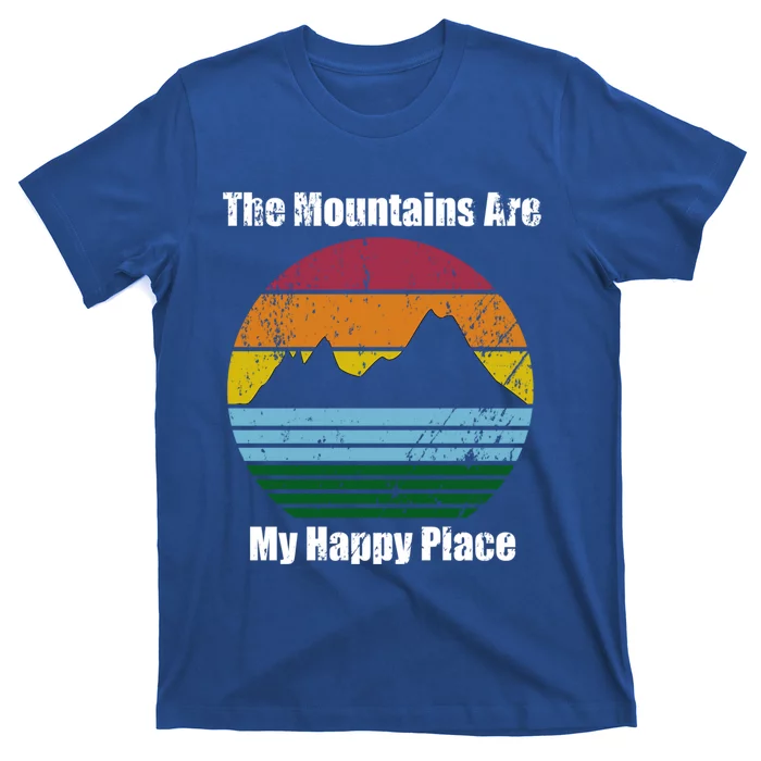 The Mountains Are My Happy Place Distressed Gift T-Shirt