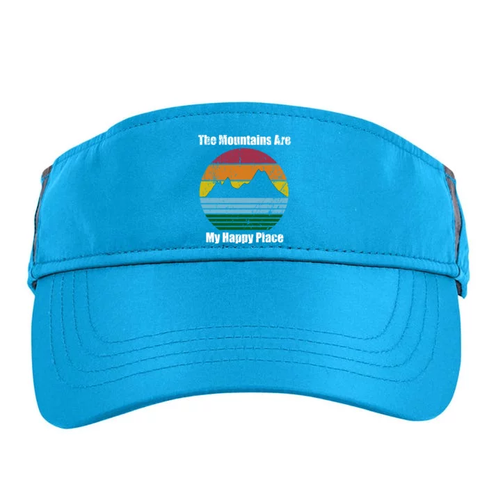 The Mountains Are My Happy Place Distressed Gift Adult Drive Performance Visor