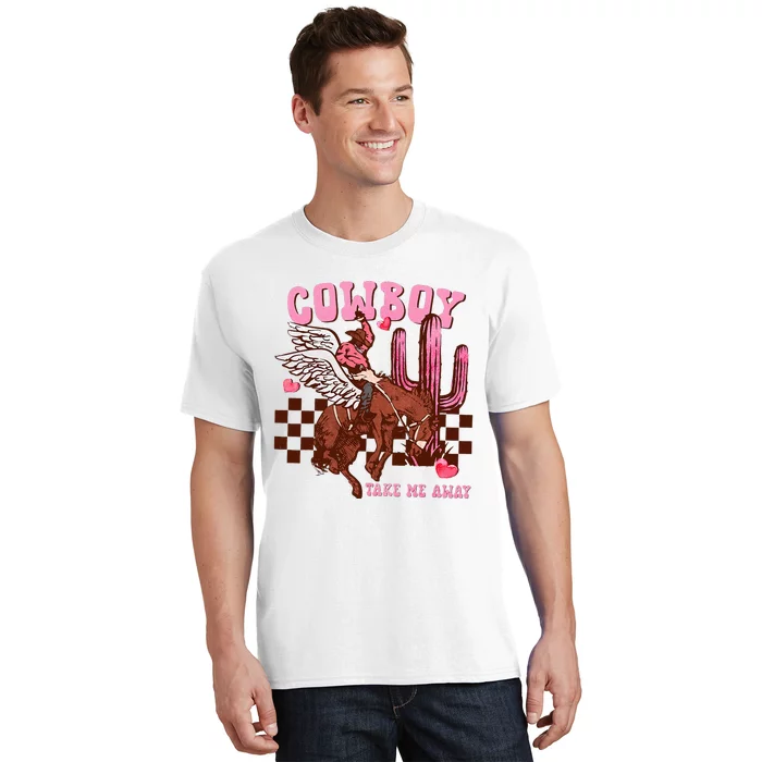 Take Me Away Valentine Cow Rodeo Horse T-Shirt