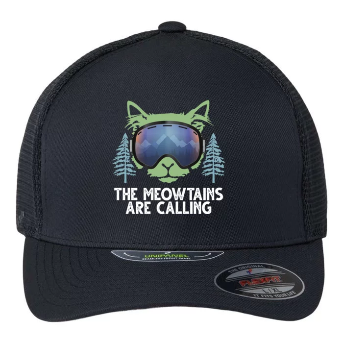 The Meowtains Are Calling Flexfit Unipanel Trucker Cap