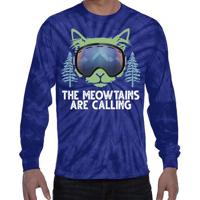 The Meowtains Are Calling Tie-Dye Long Sleeve Shirt