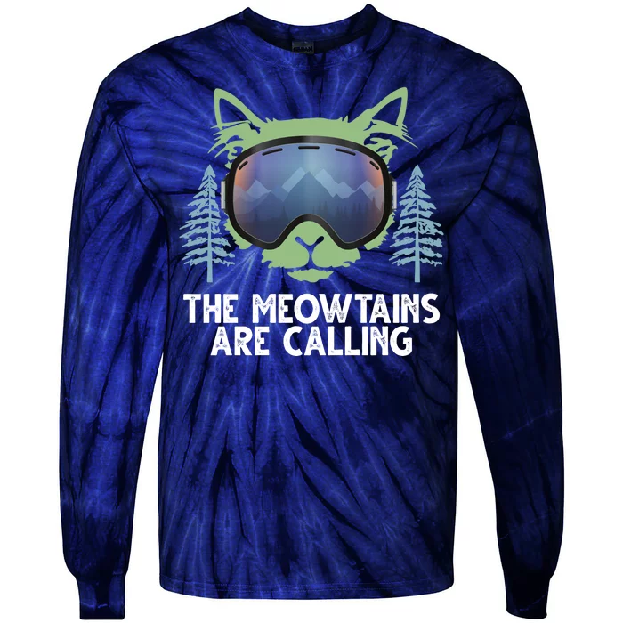 The Meowtains Are Calling Tie-Dye Long Sleeve Shirt