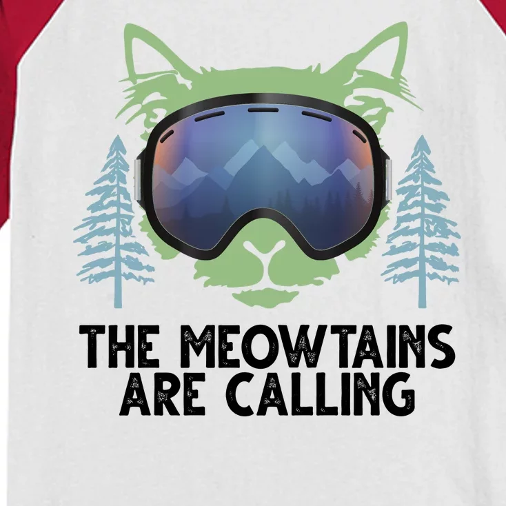 The Meowtains Are Calling Kids Colorblock Raglan Jersey