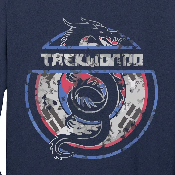 Taekwondo Martial Arts Gift Dragon Korean Flag Long Sleeve Shirt