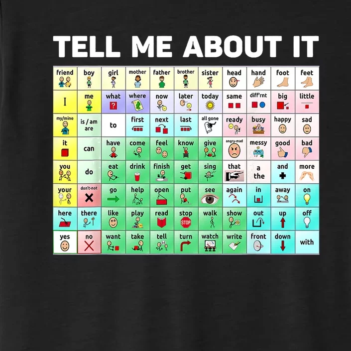 Tell Me About It Speech Language Pathology AAC Sped Teacher ChromaSoft Performance T-Shirt