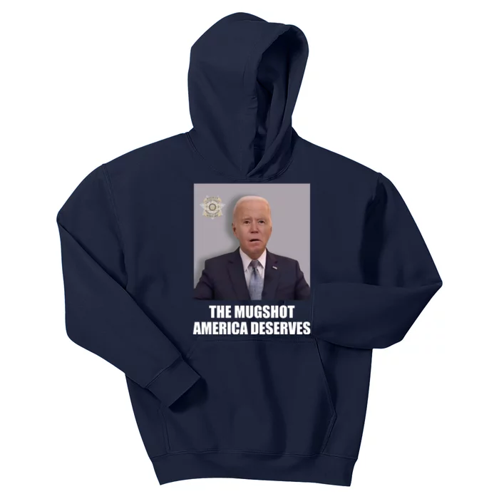 The Mugshot America Deserves Funny Joe Biden Kids Hoodie