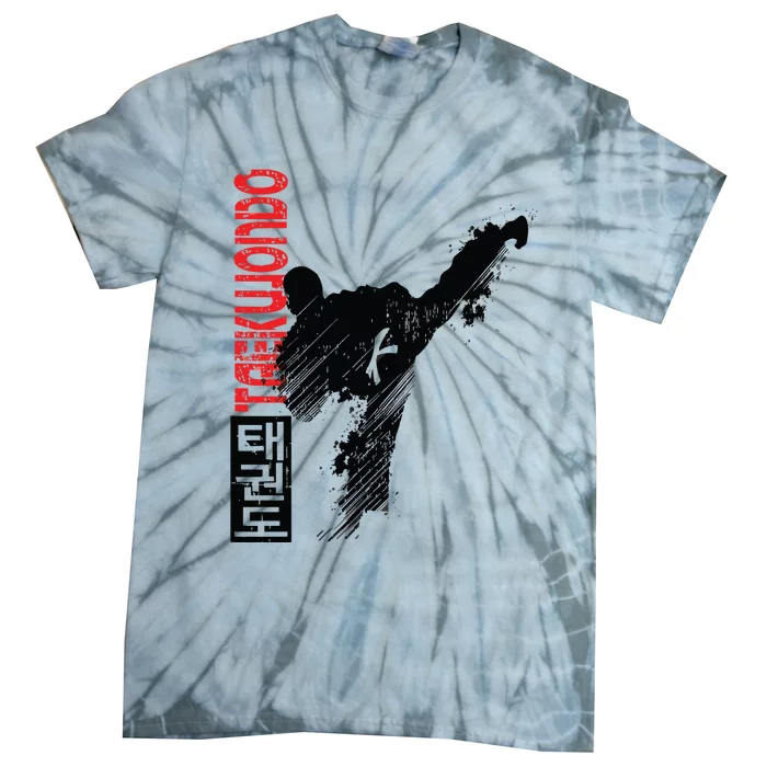 Taekwondo Martial Art Distressed Style Kick Tee Tie-Dye T-Shirt