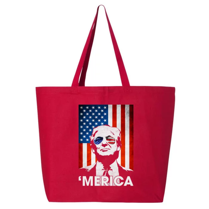 Trump Merica American Flag 4th Of July Murica Patriotic 25L Jumbo Tote