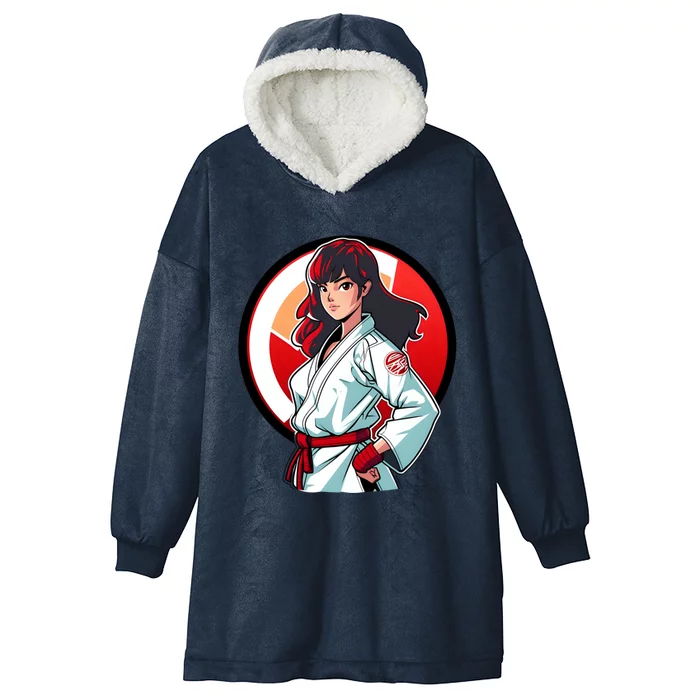 Taekwondo Mom As A Fighter Design Taekwondo Fighter Gift Hooded Wearable Blanket