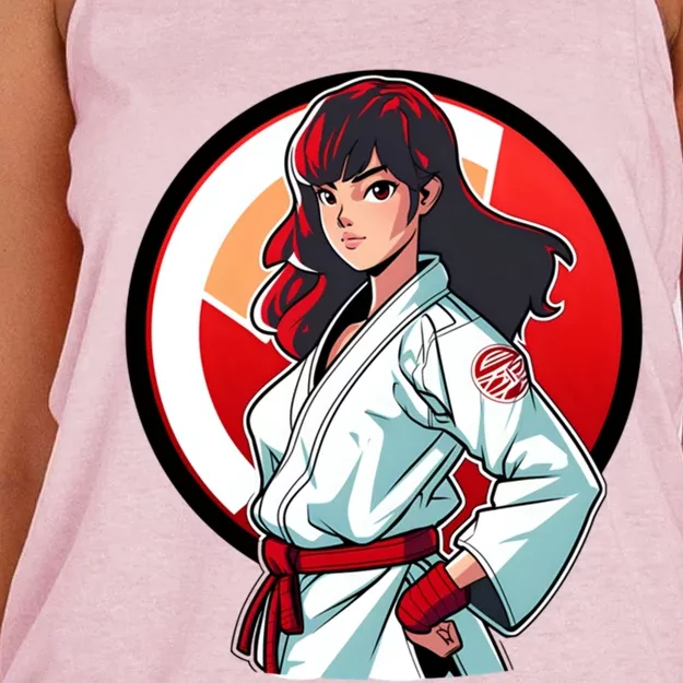 Taekwondo Mom As A Fighter Design Taekwondo Fighter Gift Women's Knotted Racerback Tank