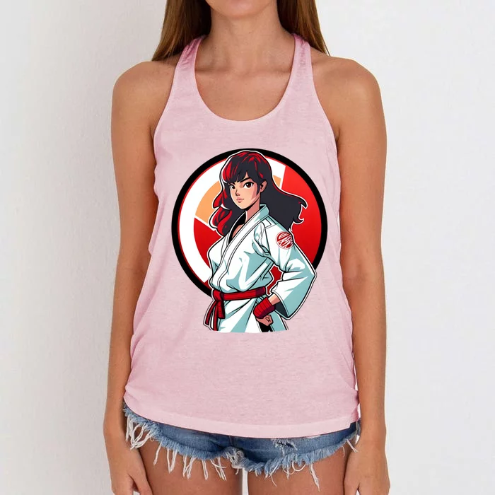 Taekwondo Mom As A Fighter Design Taekwondo Fighter Gift Women's Knotted Racerback Tank