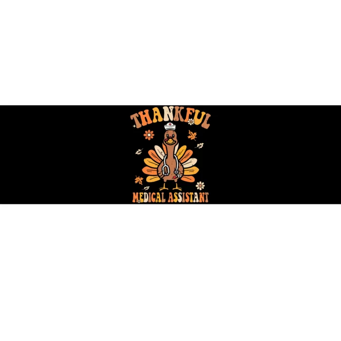 Thankful Medical Assistant Groovy Thanksgiving Turkey Nurse Bumper Sticker