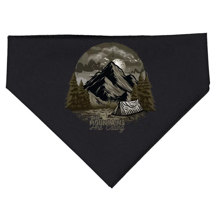 The Mountains Are Calling Adventure Graphic USA-Made Doggie Bandana