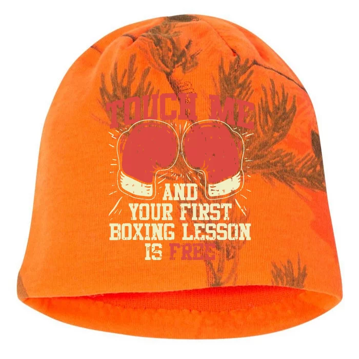 Touch Me And Your First Boxing Lesson Is Free Kati - Camo Knit Beanie