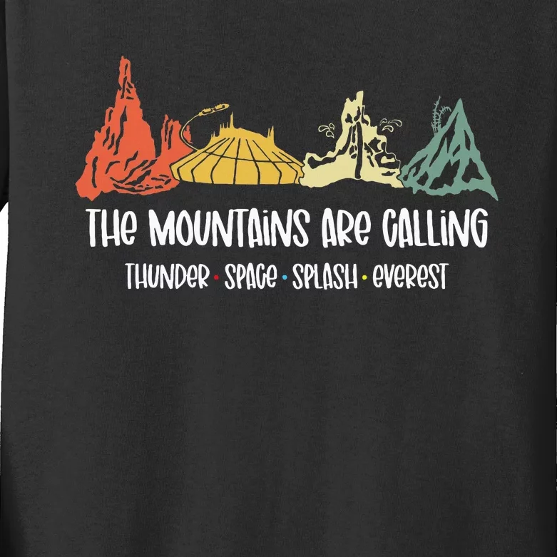 The Mountains Are Calling Space Splash Thunder Everest Kids Long Sleeve Shirt