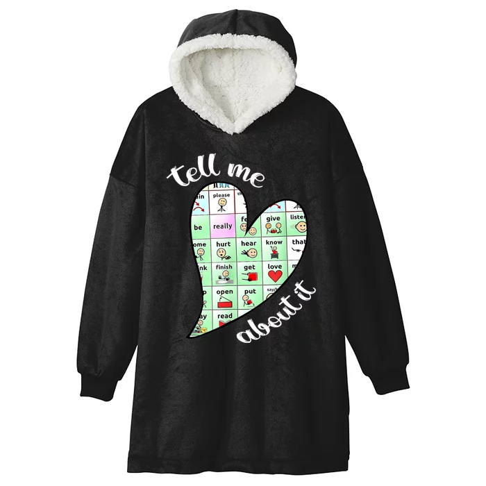 Tell Me About It Speech Pathology Aac Sped Teacher Hooded Wearable Blanket