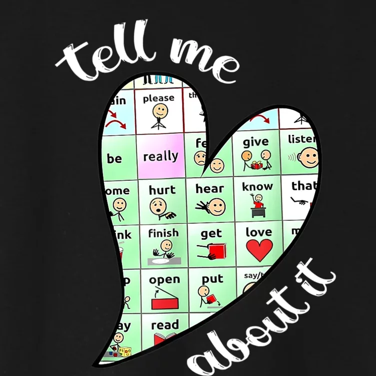 Tell Me About It Speech Pathology Aac Sped Teacher Women's Crop Top Tee