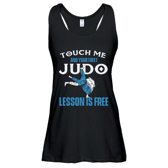 Touch Me And Your First Judo Lesson Is Free Judoka Judoist Ladies Essential Flowy Tank