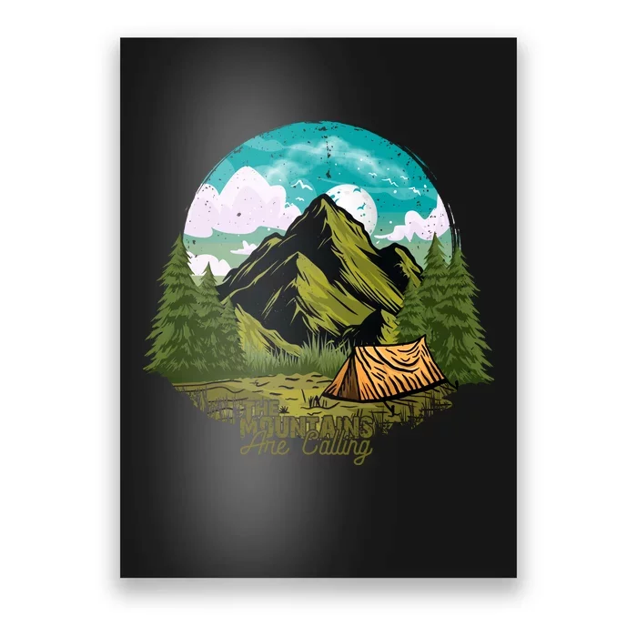 The Mountains Are Calling Camping Graphic Poster