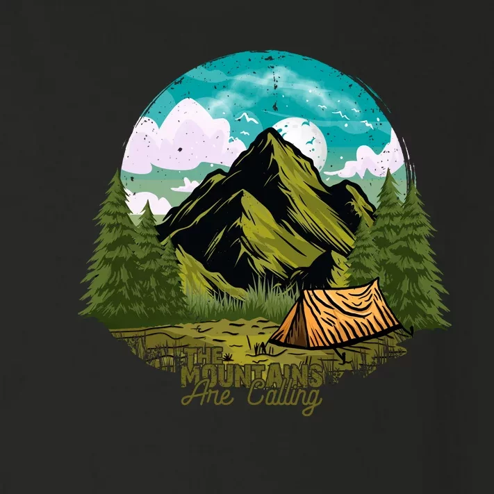 The Mountains Are Calling Camping Graphic Toddler Long Sleeve Shirt