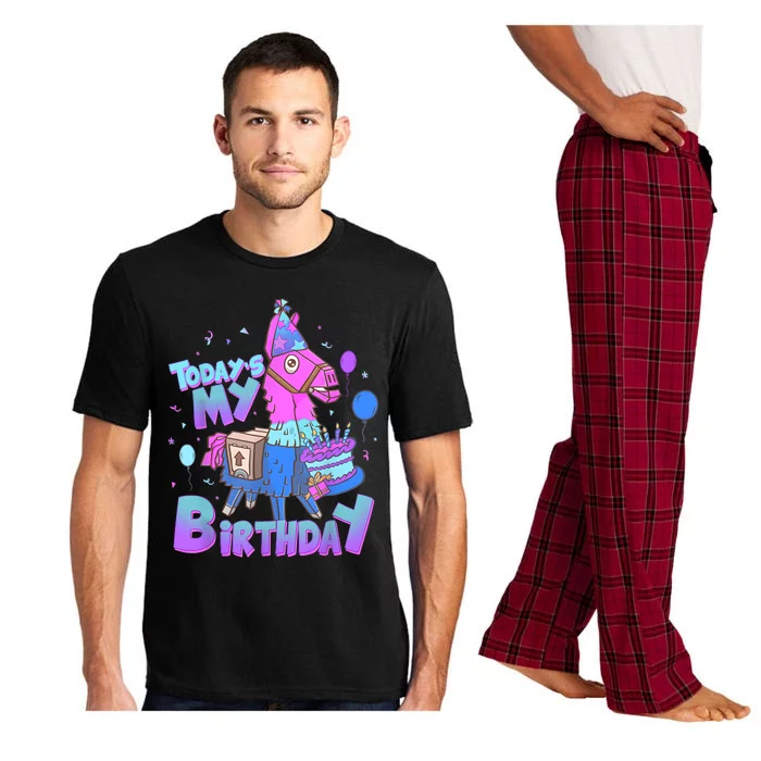 Todays My Birthday Llama Birthday Llama Decor Pajama Set