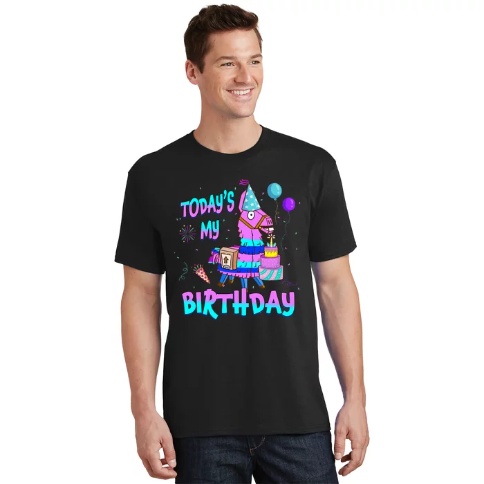 Todays My Birthday Llama Boy Girl Family Party Decorations T-Shirt