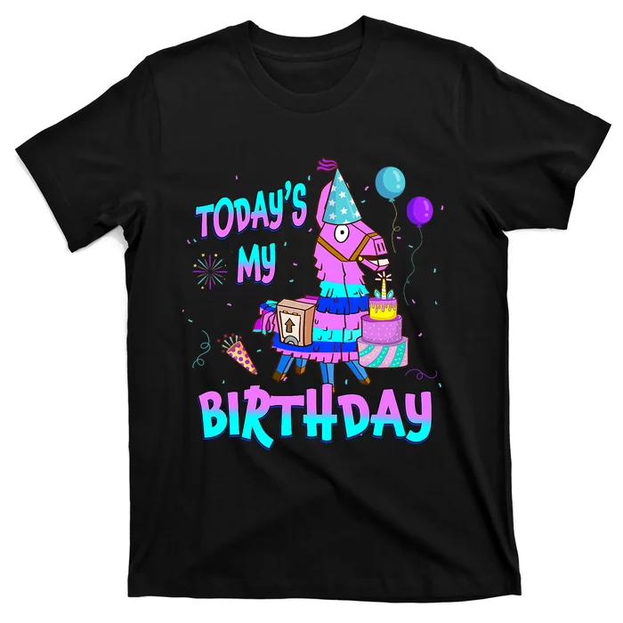 Todays My Birthday Llama Boy Girl Family Party Decorations T-Shirt