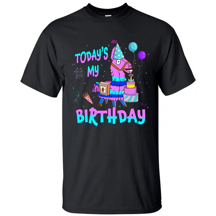 Todays My Birthday Llama Boy Girl Family Party Decorations Tall T-Shirt