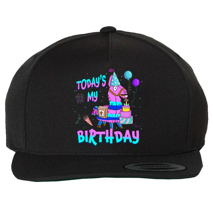 Todays My Birthday Llama Boy Girl Family Party Decorations Wool Snapback Cap