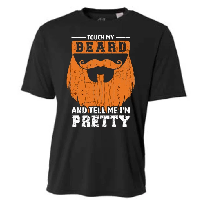 Touch My Beard Funny Bearded Dad Graphic Cooling Performance Crew T-Shirt