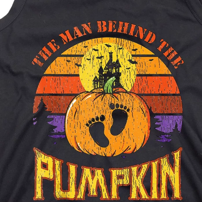 The Man Behind The Pumpkin Pregnancy Announcet Halloween Tank Top