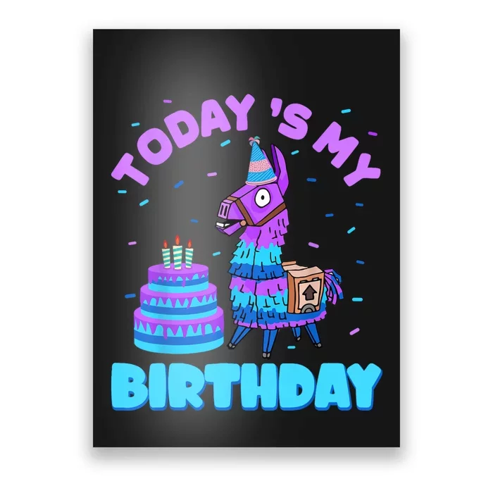 Todays My Birthday Llama Birthday Party Decorations Poster