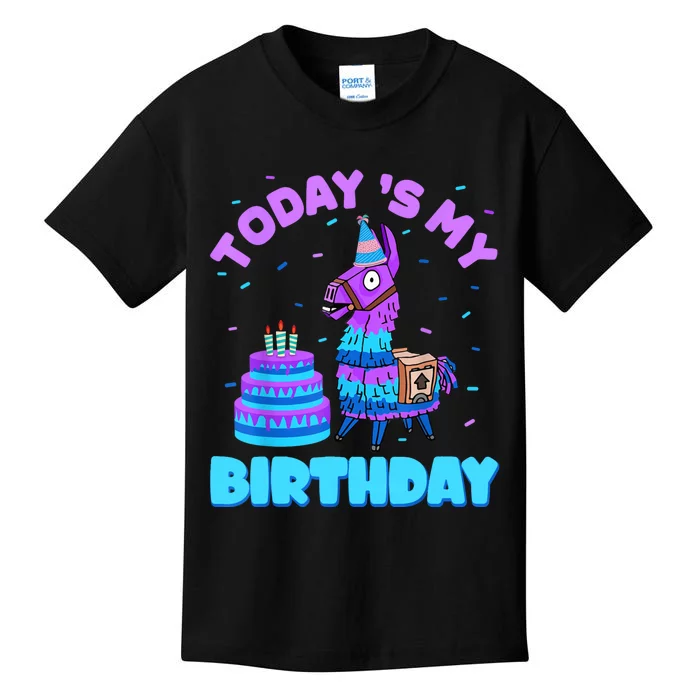 Todays My Birthday Llama Birthday Party Decorations Kids T-Shirt