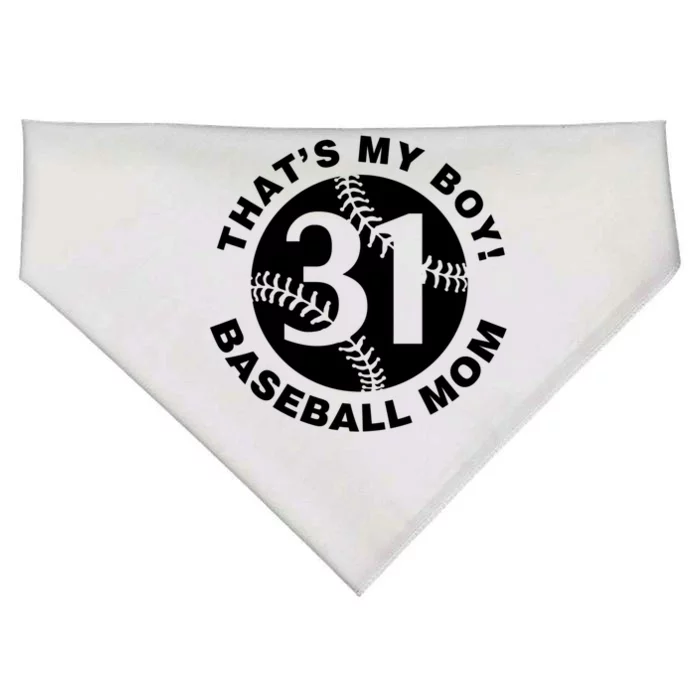 That's My Baseball Mom #31 Favorite Player Mother's Day Gift USA-Made Doggie Bandana