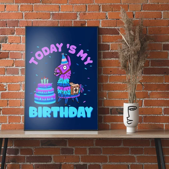 Todays My Birthday Llama Family Party Decorations Poster