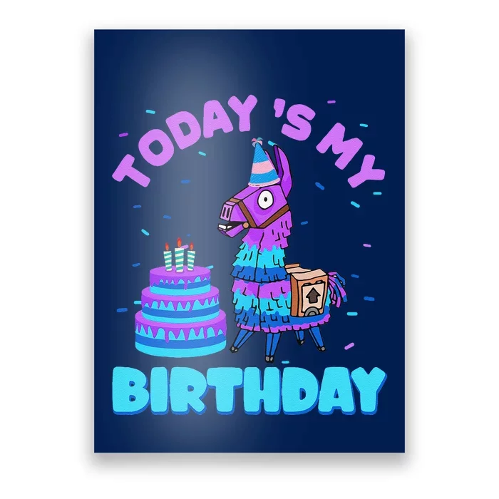 Todays My Birthday Llama Family Party Decorations Poster