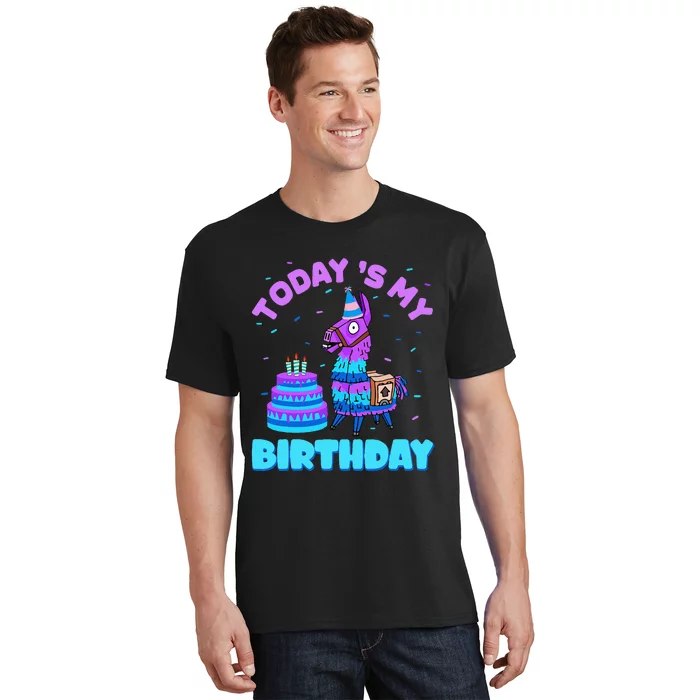 Today's My Birthday Cute Llama Animal Party T-Shirt