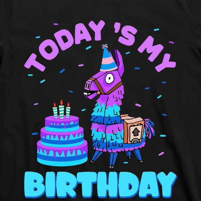 Today's My Birthday Cute Llama Animal Party T-Shirt