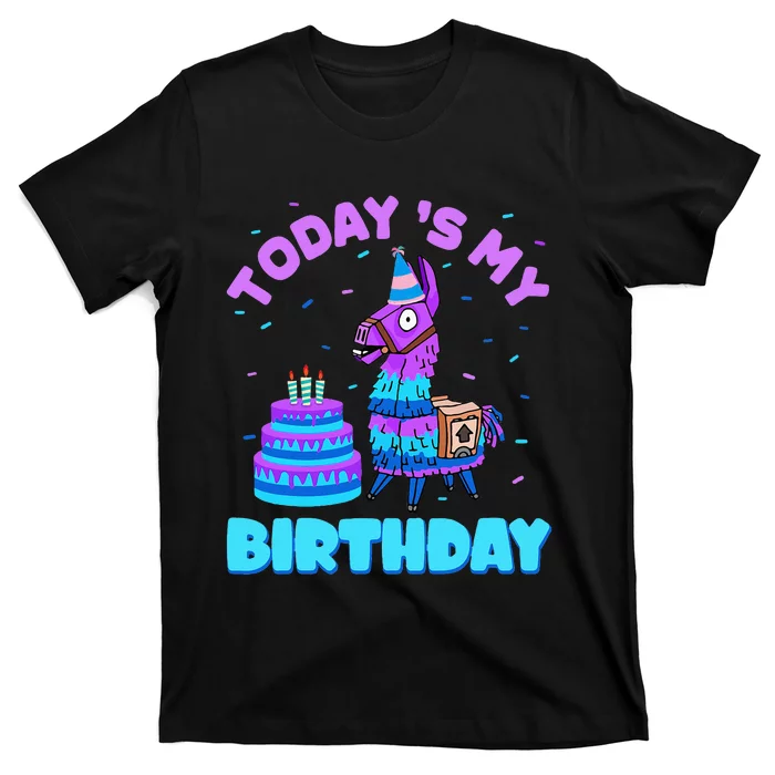 Today's My Birthday Cute Llama Animal Party T-Shirt