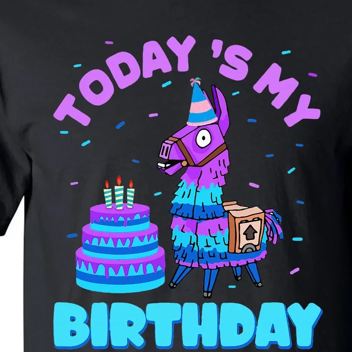 Today's My Birthday Cute Llama Animal Party Tall T-Shirt