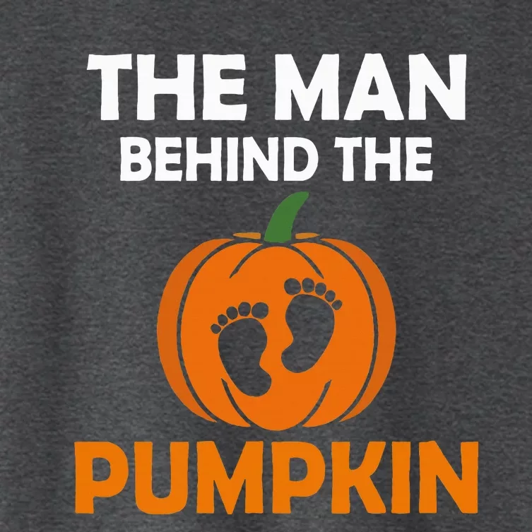 The Man Behind The Pumpkin Daddy Pregnancy Halloween Family Women's Crop Top Tee