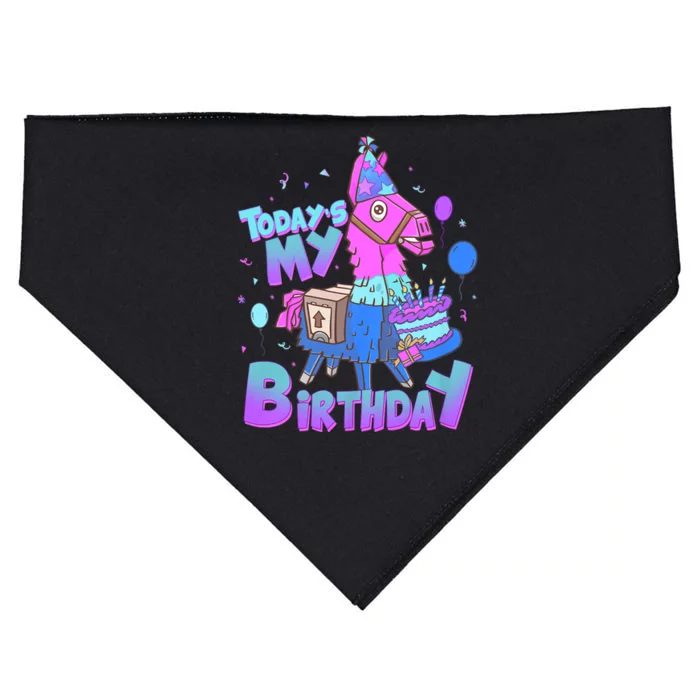 Todays My Birthday Llama Birthday USA-Made Doggie Bandana