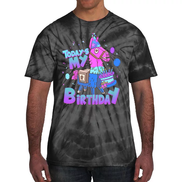 Todays My Birthday Llama Birthday Tie-Dye T-Shirt