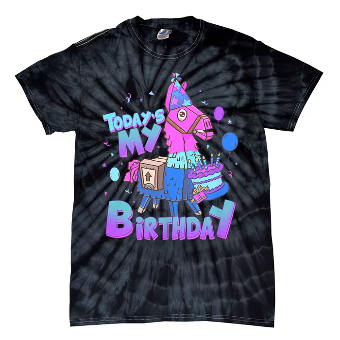 Todays My Birthday Llama Birthday Tie-Dye T-Shirt