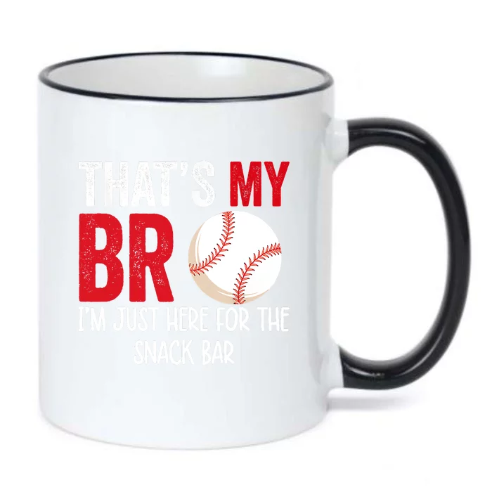 That's My Bro I'm Just Here For Snack Bar Brother's Baseball Black Color Changing Mug