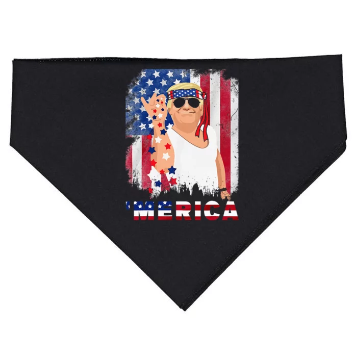 Trump Merica Bae Salt Sprinkle American Flag Patriotics USA-Made Doggie Bandana